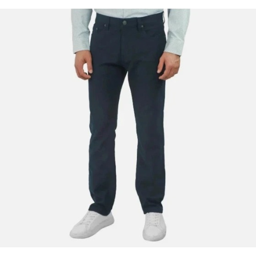 Jachs New York Men's Straight Stretch 5 Pocket Twill Pant, Navy, Size 32x30, New